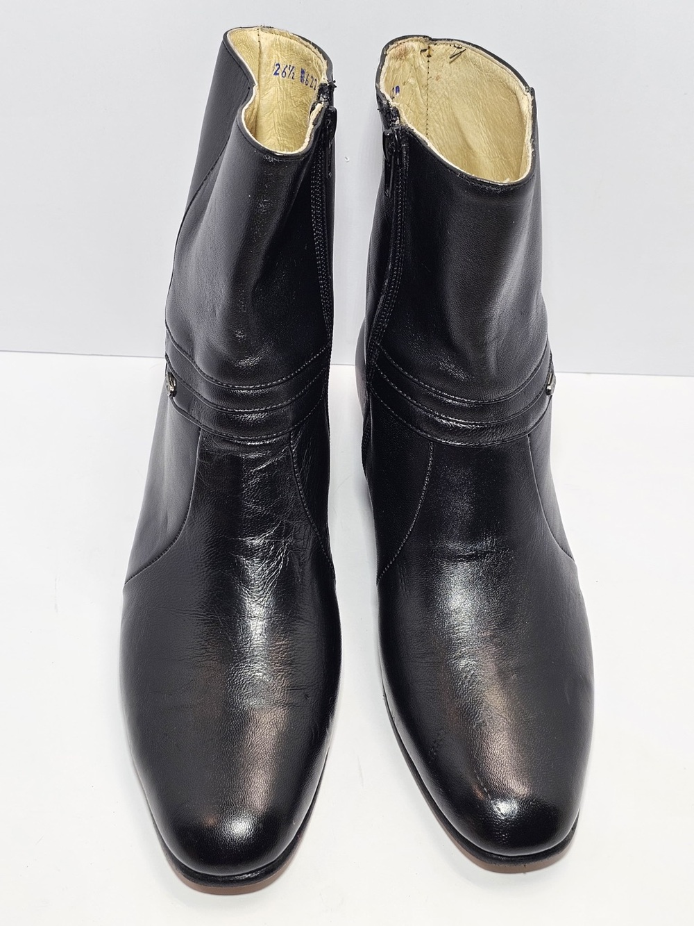 Bonanza Men’s Black Leather Western Ankle Boots Size 8.5 US Approx